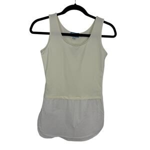 Skinny Shirt Sleeveless Layering Blouse Womens size Small White Slimming NEW